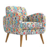 Kremmling Mid-Century Modern Armchair - Natural Legs - Multi Orange Beehive