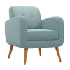 Kremmling Mid-Century Modern Armchair - Natural Legs - Soft Sky Blue Linen
