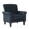 Kiara Traditional Armchair - Blue Chenille