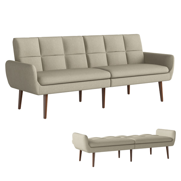 Addie Mid-Century Modern Biscuit-Tufted Sleeper Sofa