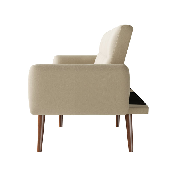 Addie Mid-Century Modern Biscuit-Tufted Sleeper Sofa