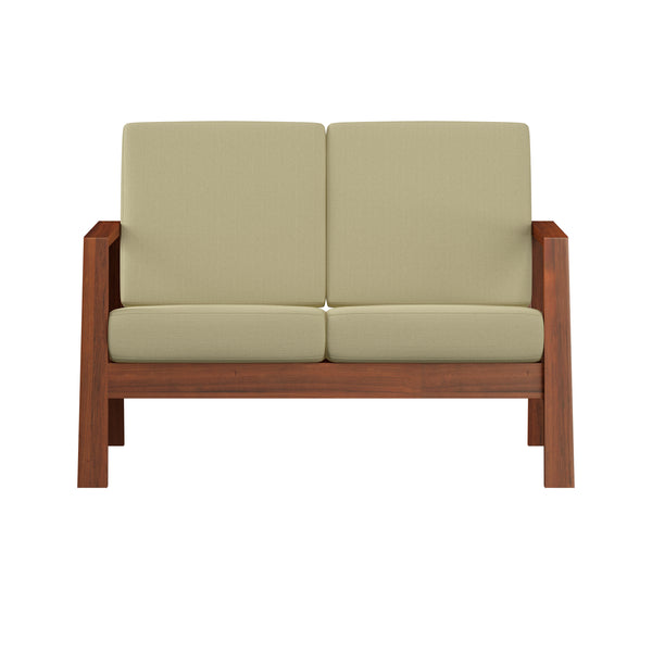 Danae Mid-Century Modern Loveseat with Exposed Wood Frame