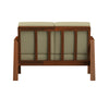 Danae Mid-Century Modern Loveseat with Exposed Wood Frame