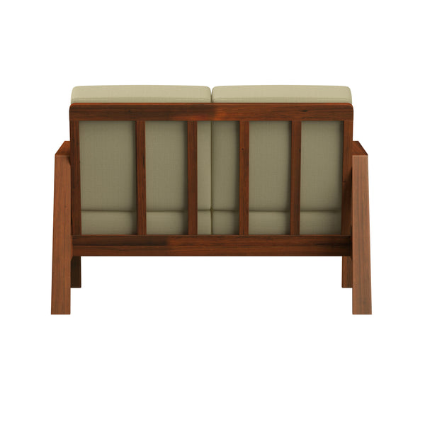 Danae Mid-Century Modern Loveseat with Exposed Wood Frame