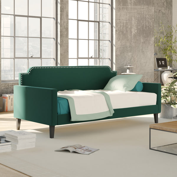 Nucla Traditional Rounded Back Daybed with Nailheads