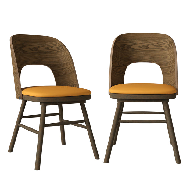 Jayne Mid-Century Modern Armless Dining Chairs (Set of 2)