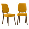 Dellers Mid-Century Modern Upholstered Dining Chairs (Set of 2) - Mustard Yellow Linen