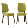 Dellers Mid-Century Modern Upholstered Dining Chairs (Set of 2) - Kiwi Green Linen