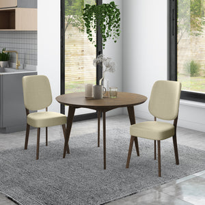 Dellers Mid-Century Modern Upholstered Dining Chairs (Set of 2)