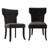 Bontrager Traditional Notched-Back Armless Chairs (Set of 2) - Charcoal Gray Velvet