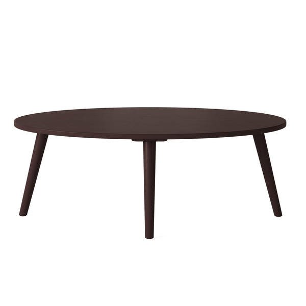 Pruett Oval Mid-Century Modern Wood Cocktail Table