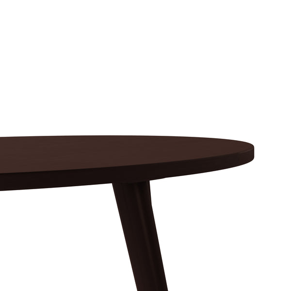 Pruett Oval Mid-Century Modern Wood Cocktail Table