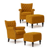 Sutcliff Button-Tufted Rolled Armchair and Ottoman (Set of 2)