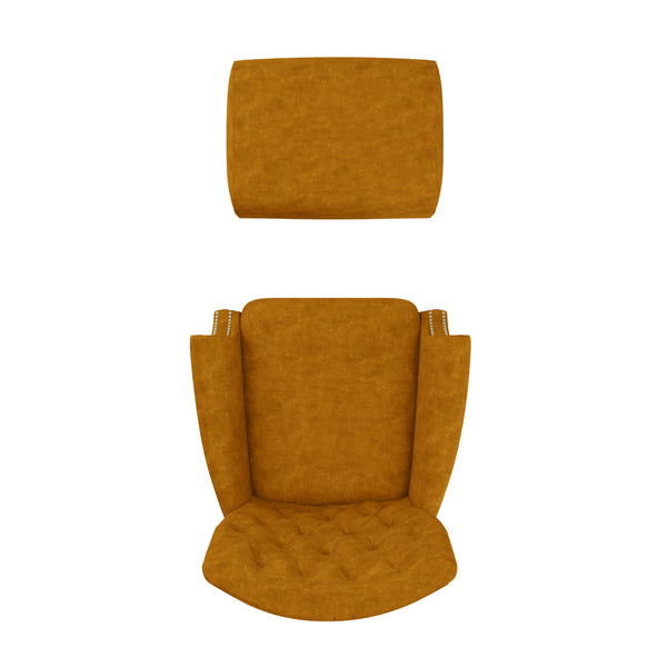 Sutcliff Button-Tufted Rolled Armchair and Ottoman