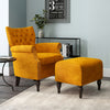 Sutcliff Button-Tufted Rolled Armchair and Ottoman