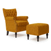Sutcliff Button-Tufted Rolled Armchair and Ottoman