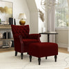Sutcliff Button-Tufted Rolled Armchair and Ottoman