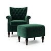 Sutcliff Button-Tufted Rolled Armchair and Ottoman