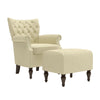 Sutcliff Button-Tufted Rolled Armchair and Ottoman