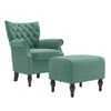 Sutcliff Button-Tufted Rolled Armchair and Ottoman