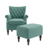 Sutcliff Button-Tufted Rolled Armchair and Ottoman