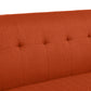 Mondy Mid-Century Modern Lace-Tufted Loveseat with Espresso Legs