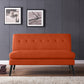 Mondy Mid-Century Modern Lace-Tufted Loveseat with Espresso Legs