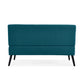 Mondy Mid-Century Modern Lace-Tufted Loveseat with Espresso Legs