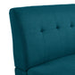 Mondy Mid-Century Modern Lace-Tufted Loveseat with Espresso Legs