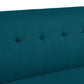 Mondy Mid-Century Modern Lace-Tufted Loveseat with Espresso Legs
