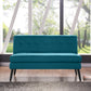 Mondy Mid-Century Modern Lace-Tufted Loveseat with Espresso Legs