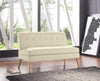 Mondy Mid-Century Modern Lace-Tufted Loveseat with Natural Legs