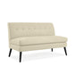Mondy Mid-Century Modern Lace-Tufted Loveseat with Espresso Legs