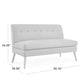 Mondy Mid-Century Modern Lace-Tufted Loveseat with Espresso Legs
