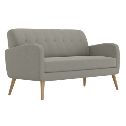 Mondy Mid-Century Modern Lace-Tufted Sofa-Natural Legs