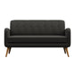 Mondy Mid-Century Modern Lace-Tufted Sofa-Natural Legs