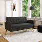 Mondy Mid-Century Modern Lace-Tufted Sofa-Natural Legs