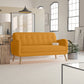 Mondy Mid-Century Modern Lace-Tufted Sofa-Natural Legs