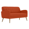 Mondy Mid-Century Modern Lace-Tufted Sofa-Natural Legs - Orange Linen