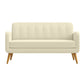 Mondy Mid-Century Modern Lace-Tufted Sofa-Natural Legs