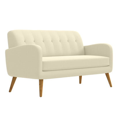 Mondy Mid-Century Modern Lace-Tufted Sofa-Natural Legs