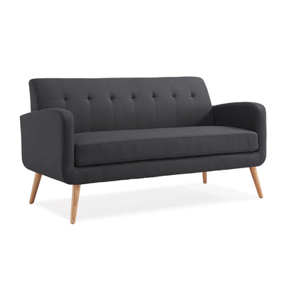 Mondy Mid-Century Modern Lace-Tufted Sofa-Natural Legs