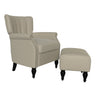 Rytka Updated Traditional Channel-Tufted Armchair and Ottoman Set