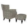 Rytka Updated Traditional Channel-Tufted Armchair and Ottoman Set