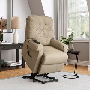 Cleavenger Power Recline and Lift Button-Tufted Chair