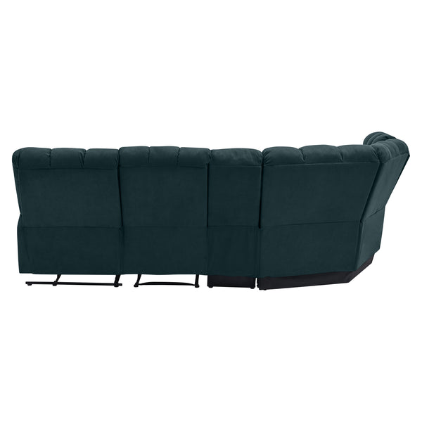Jazmin 5-Seat Reclining Sectional with Power Storage Consoles and Wedge