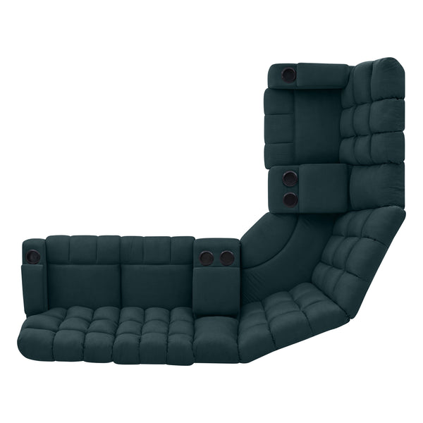 Jazmin 5-Seat Reclining Sectional with Power Storage Consoles and Wedge