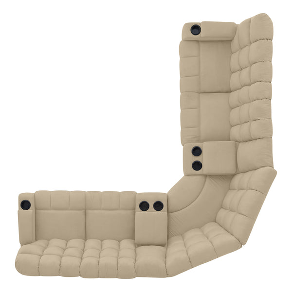 Jazmin 5-Seat Reclining Sectional with Power Storage Consoles and Wedge