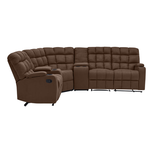 Jazmin 5-Seat Reclining Sectional with Power Storage Consoles and Wedge
