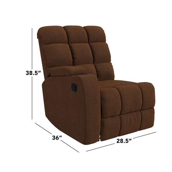 Jazmin 2-Position Left-Arm Wall Hugger Storage Reclining Chair
